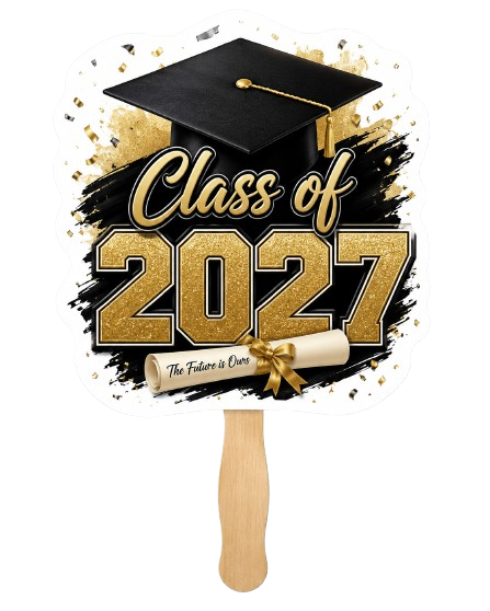Custom Memorial, Church, Graduation Fans with wooden handle